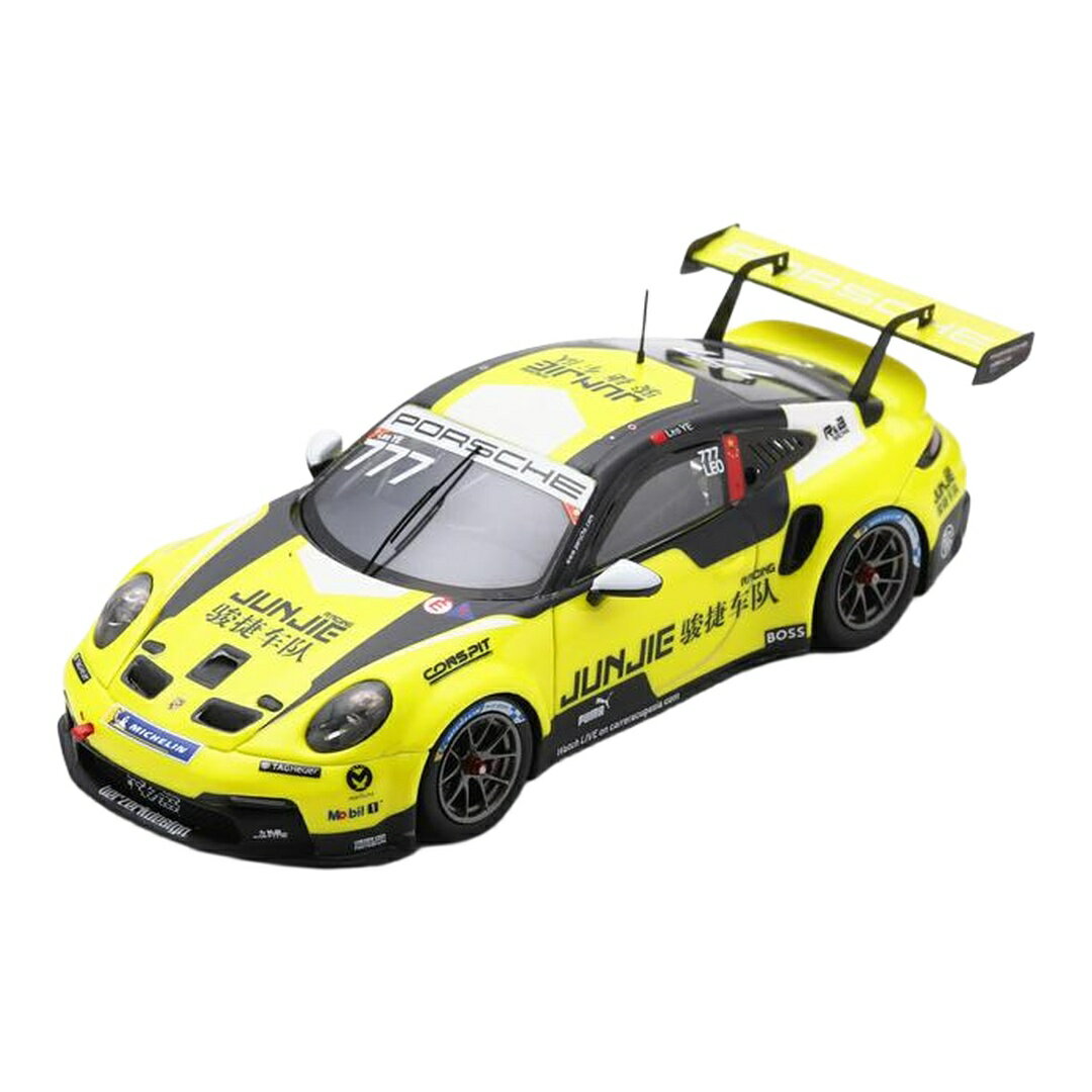 Rakuten - ポルシェ 911 991-2 GT3 #777 イエロー ブラック ポルシェ カレラカップ アジア 2022 Leo Ye / Spark 1/43 ミニカー