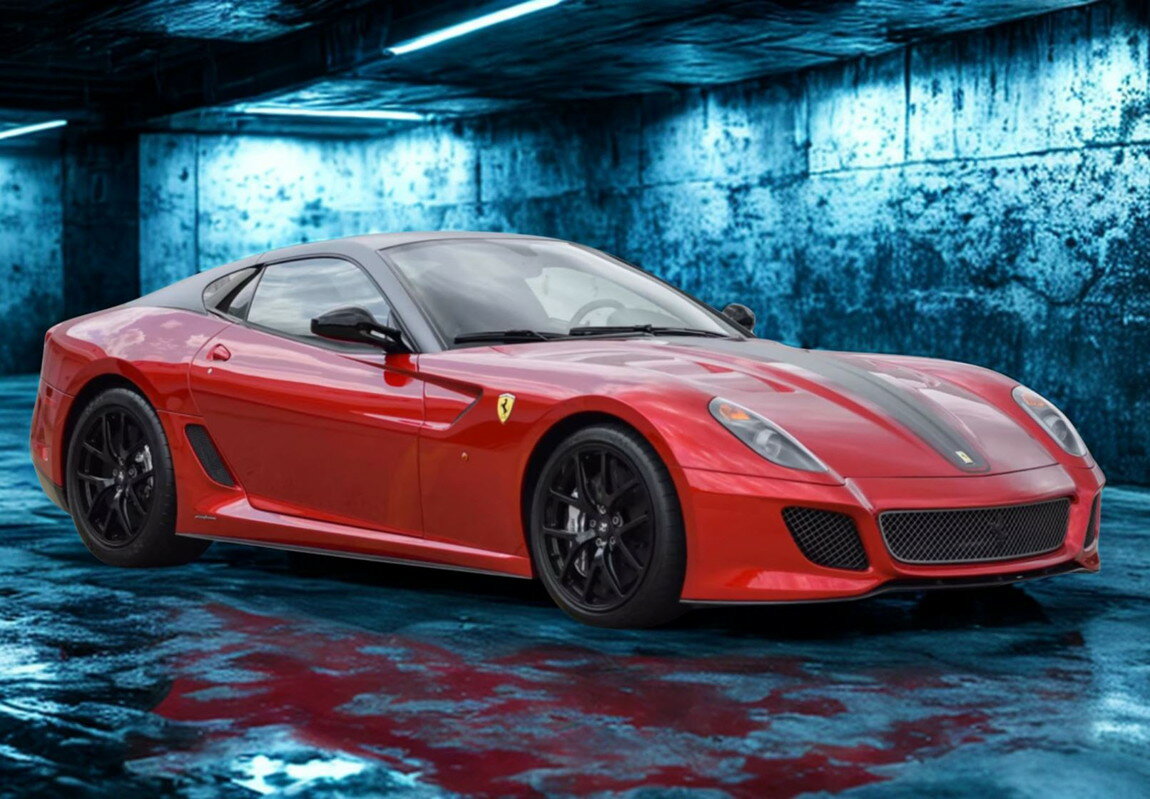 Ferrariフェラーリ 599 GTO 2010 made in Italy Rosso Fuoco gray roof stripe / BBR 1/18 ミニカー