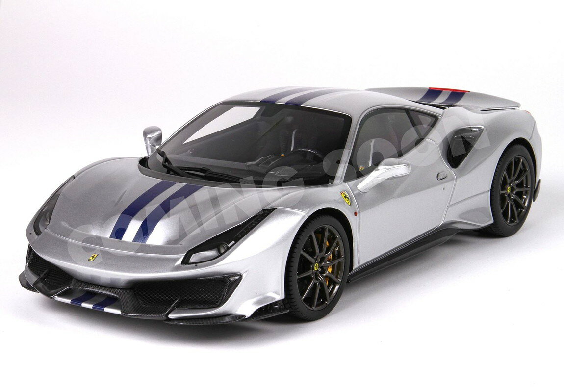 Ferrariフェラーリ 488 Pista full open Argento Nurburgring blue stripe LUXURY PACK / BBR 1/18 ミニカー