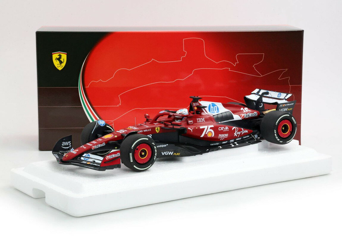 Ferrariフェラーリ SF25 Monaco 75 years Shell Leclerc 2nd position polyfoam / BBR 1/18 ミニカー