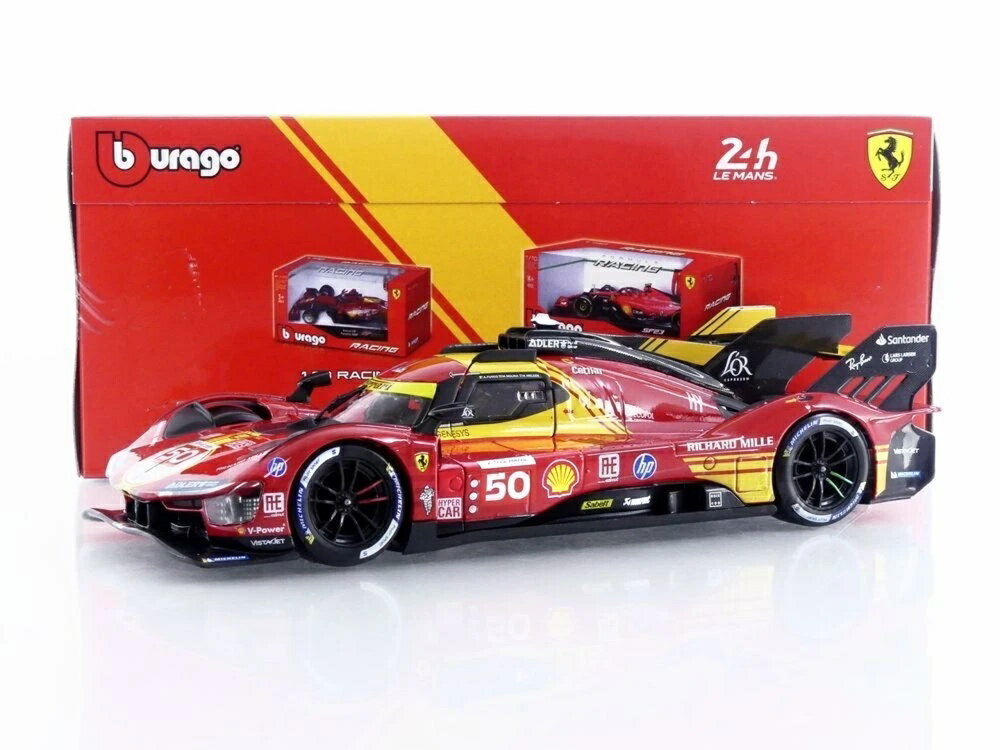 樂天商城 - フェラーリ 499P #50 2024 ル・マン24時間優勝車 レッド / Bburago 1/24 ミニカー