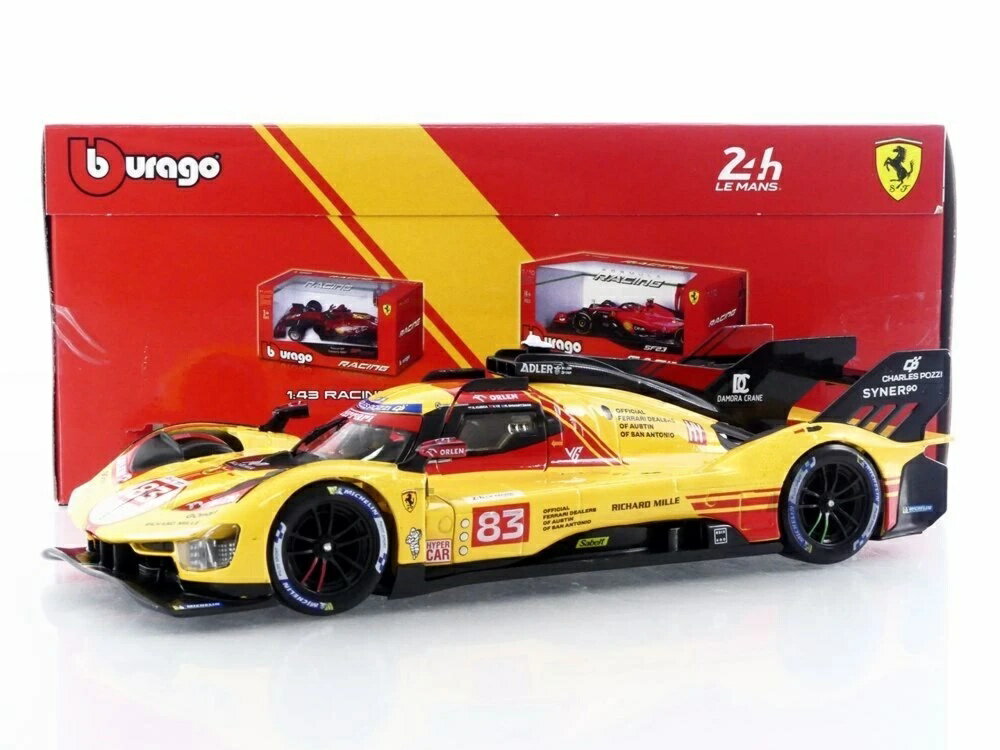 Rakuten - フェラーリ 499P #83 ル・マン24時間 2024 イエロー / Bburago 1/24 ミニカー