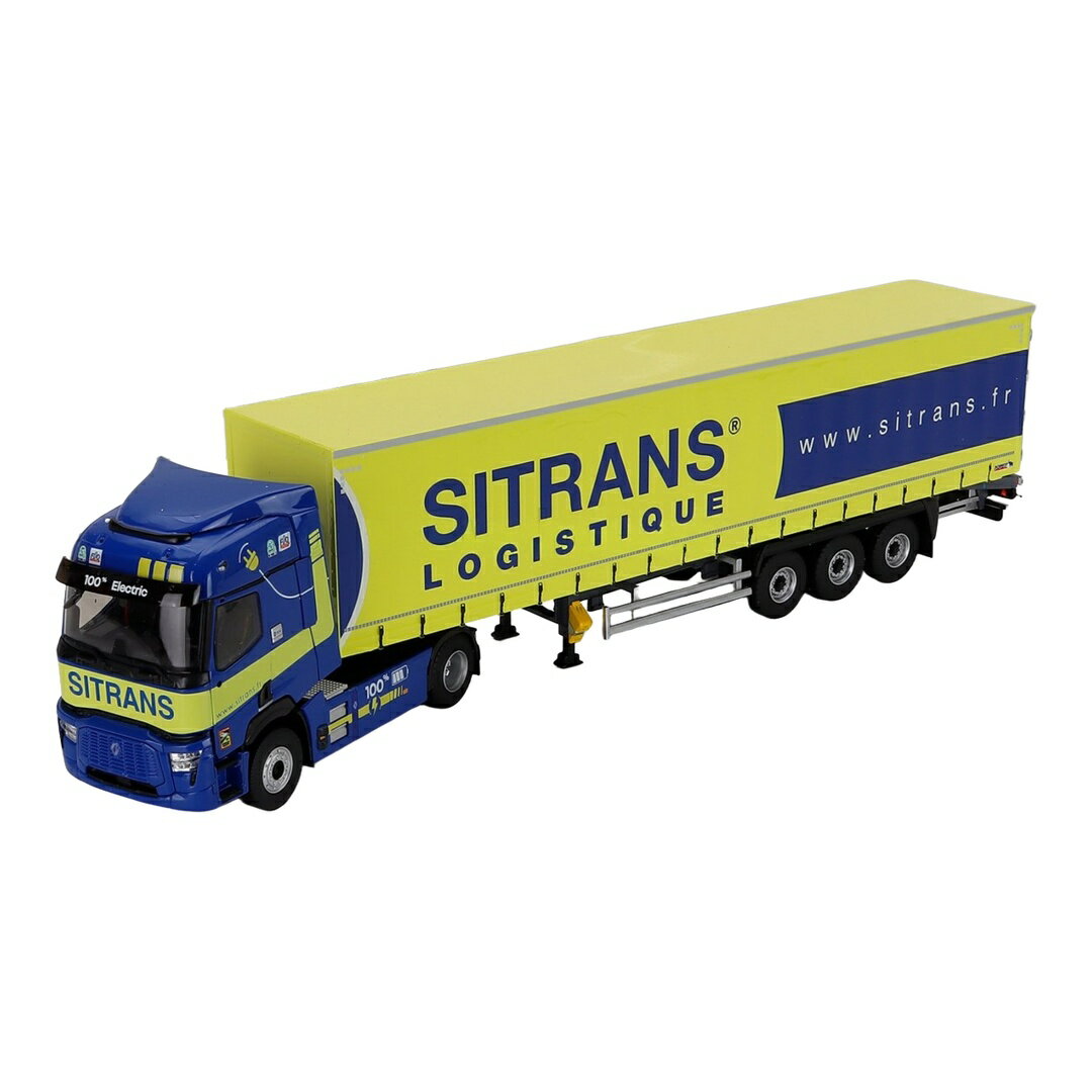 Rakuten - Renaultルノー T-LINE E-TECH トラック SITRANS TRANSPORTS 2023 ブルー イエロー / ELIGOR 1/43 ミニカー トラック模型