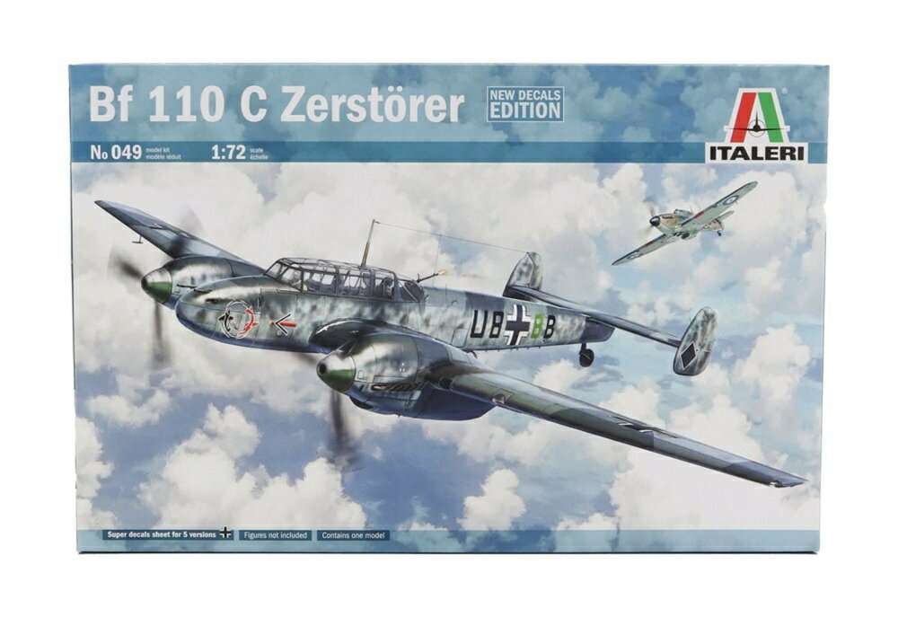 Messerschmittメッサーシュミット Bf 110C Zerstorer 1941 迷彩 プラモデルキット / ITALERI 1/72 ミニカー ミリタリー模型