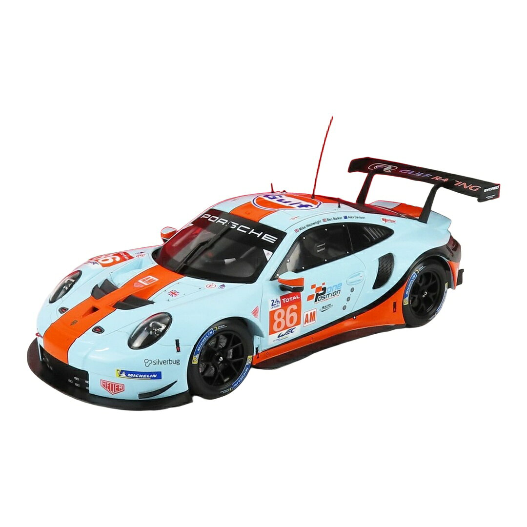 Porscheポルシェ 911 991 RSR 4.0L Gulf Racing #86 24時間ルマン 2018 Wainwright/Barker/Davison ライトブルー/オレン / IXO 1/18 ミニカー