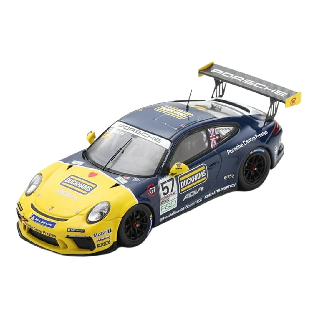 ポルシェ 911 991 GT3 カップ #57 ポルシェ カレラカップ イングランド 2021 Dan Cammish ブルー イエロー / Spark 1/43 ミニカー