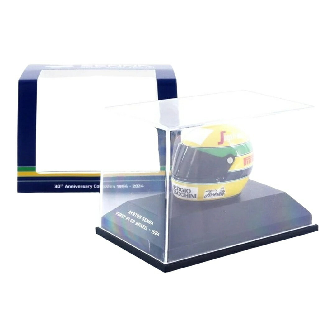 Ayrton Senna アイルトンセナ ヘルメット TG183B 19 ブラジルGP 1984 イエロー グリーン 30周年記念 / MINICHAMPS 1/8 ミニカー