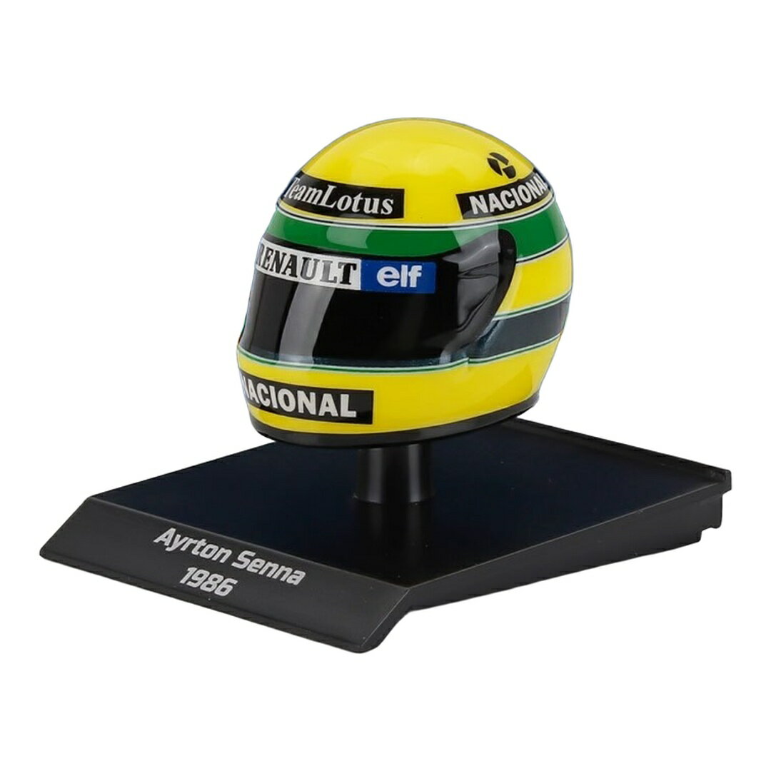 Ayrton Senna アイルトンセナ ヘルメット Lotusロータス 98T 12 1986 イエロー グリーン / MINICHAMPS 1/10 ミニカー