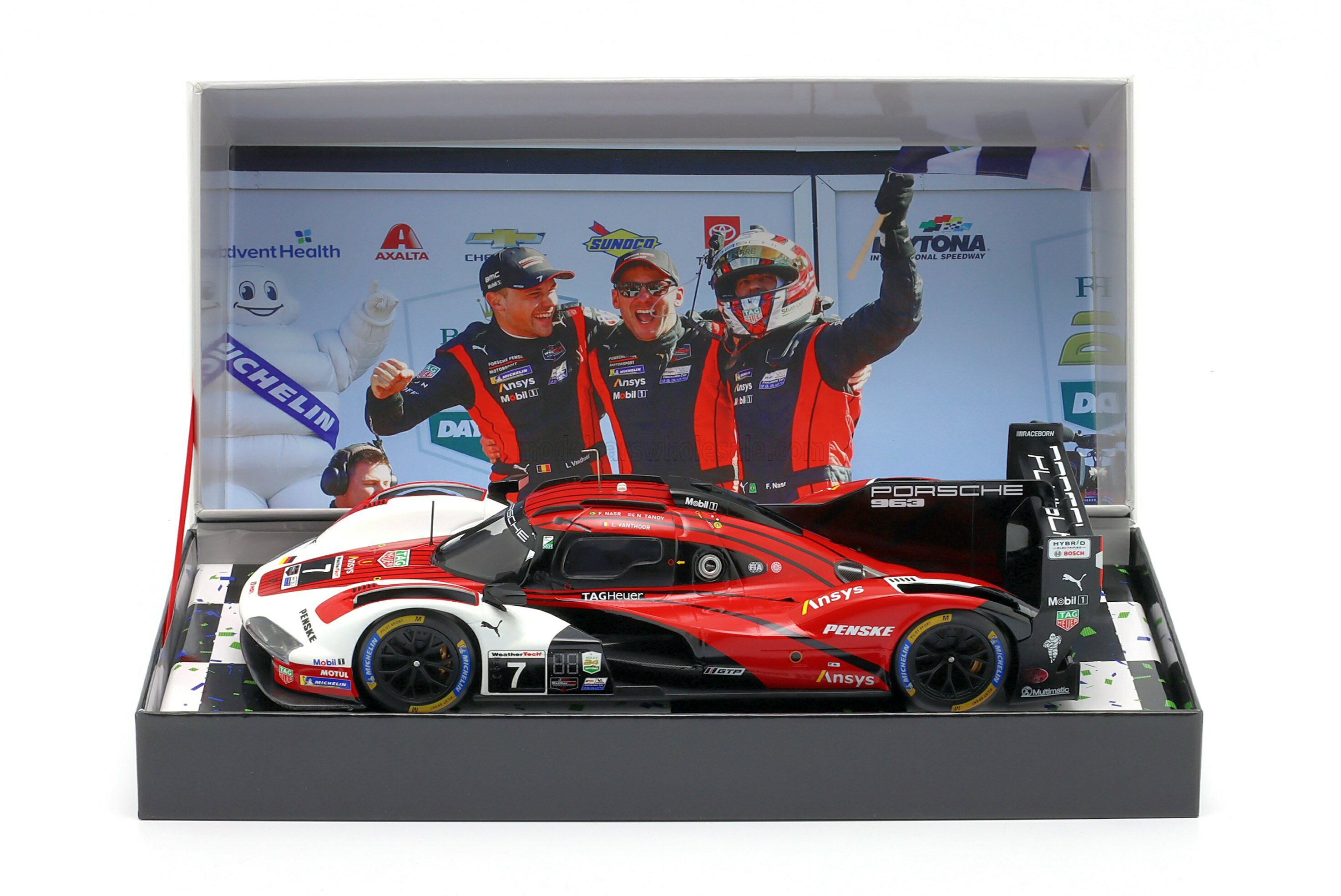  Porscheポルシェ 963 #7 チームポルシェペンスキーモータースポーツ 優勝 IMSA 24時間デイトナ 2025 F.Nasr N.Tandy L.Vanthoor / IXO 1/18 ミニカー