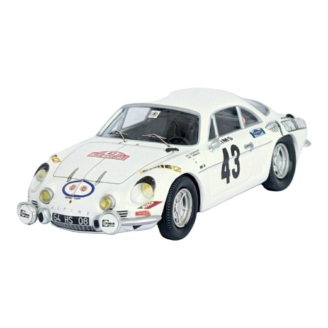 Alpineアルピーヌ A110 Renaultルノー 1973 #43 ラリーモンテカルロ Dacremont Desvignes ホワイト / TROFEU 1/43 ミニカー