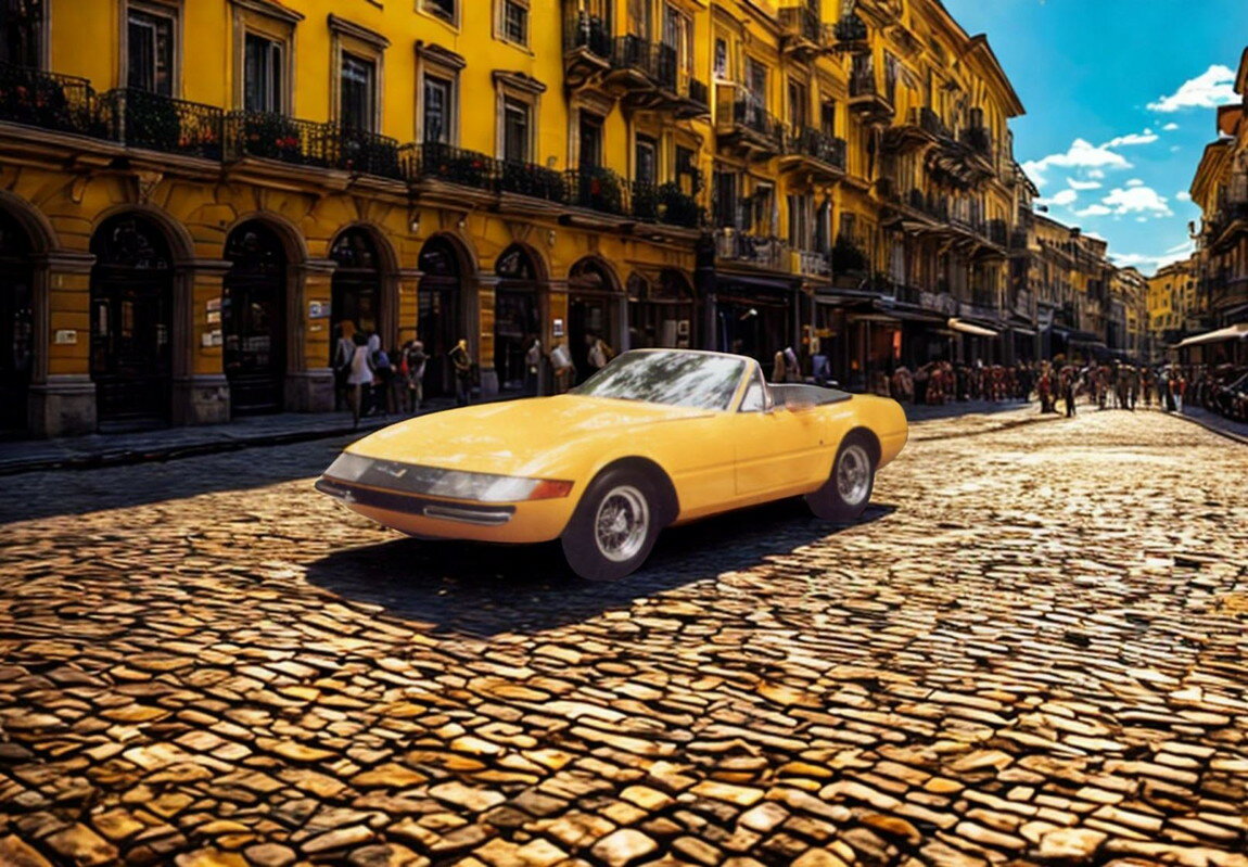 Ferrariフェラーリ 365 GTB/4 Daytona Spider Giallo Modena Made in Italy / BBR 1/43 ミニカー
