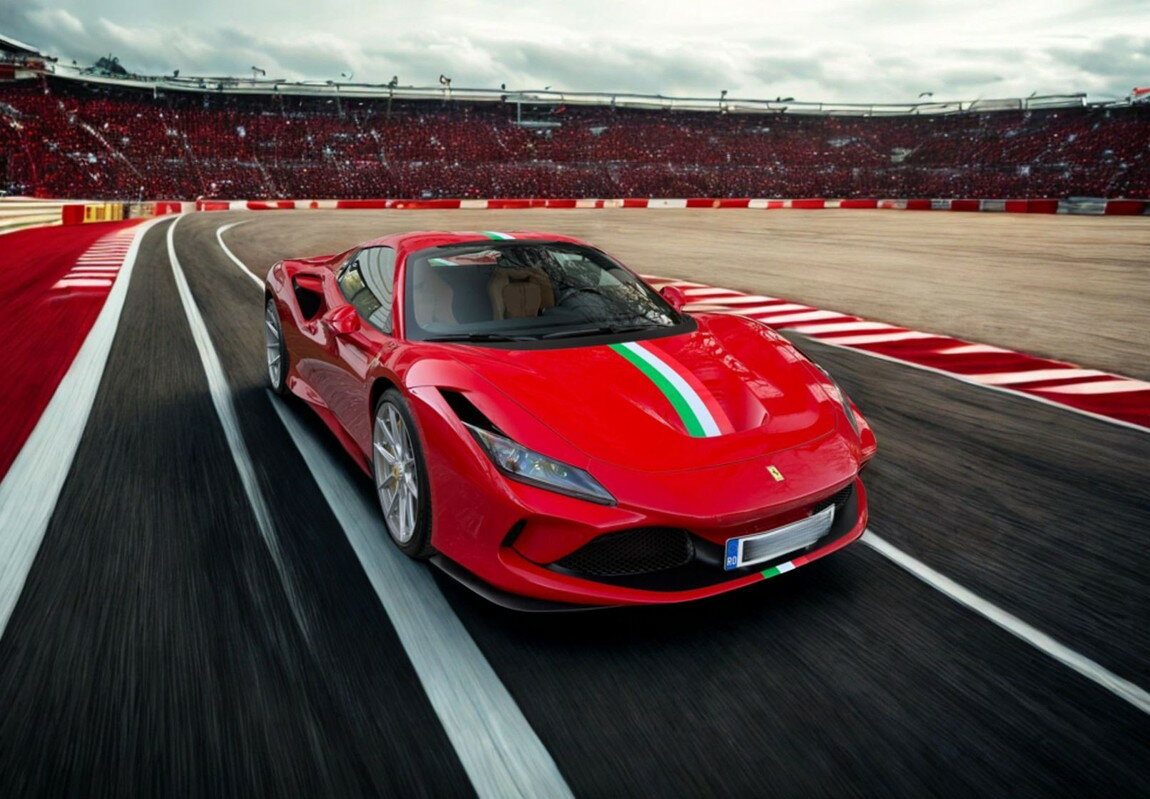 Ferrariフェラーリ F8 Tributo spider rosso corsa with italian stripe / BBR 1/43 ミニカー