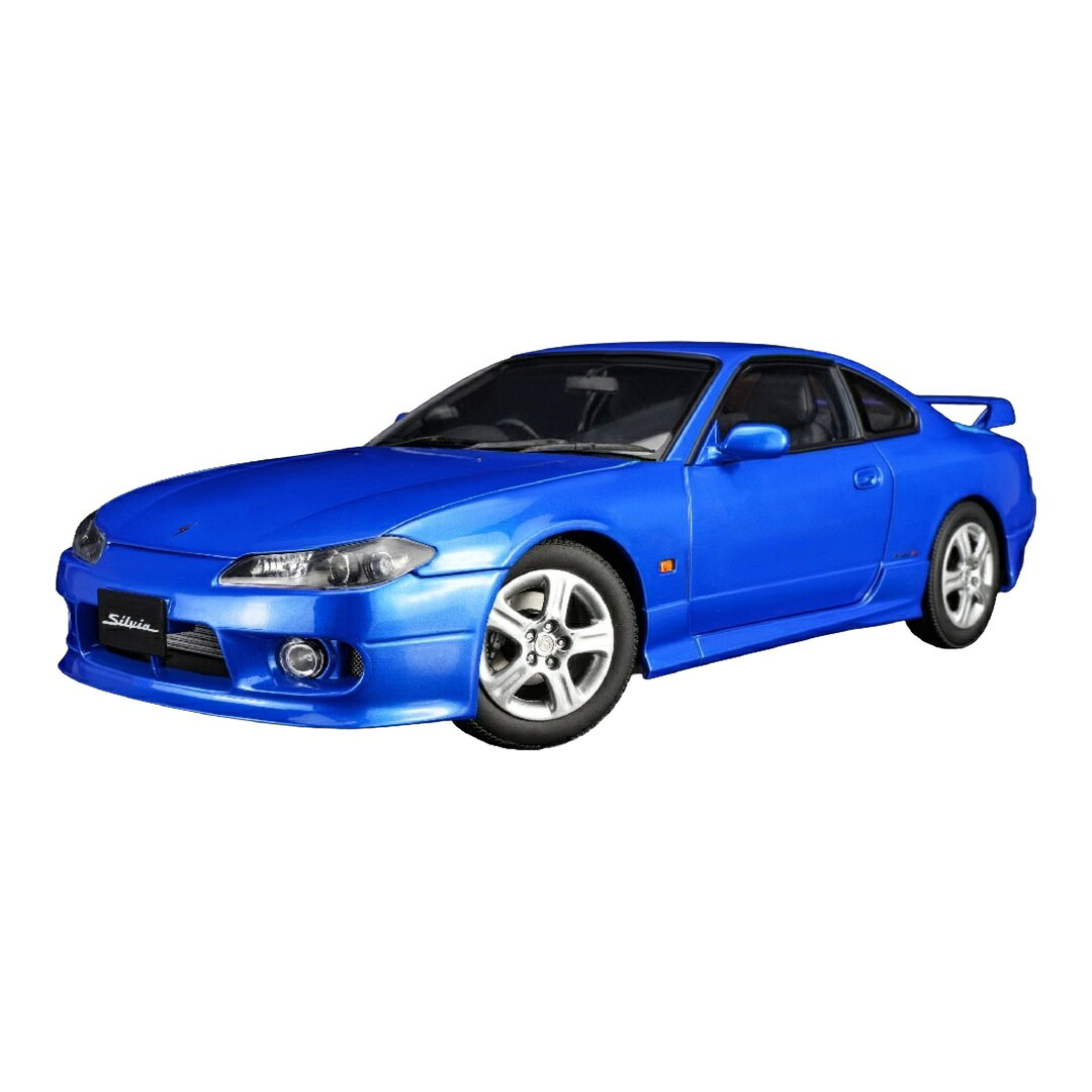 2026年発売予定 Nissan日産 Silviaシルビア S15 クーペ Spec-R Aero 1999 ブルーメタリック / MOTORHELIX 1/18 ミニカー