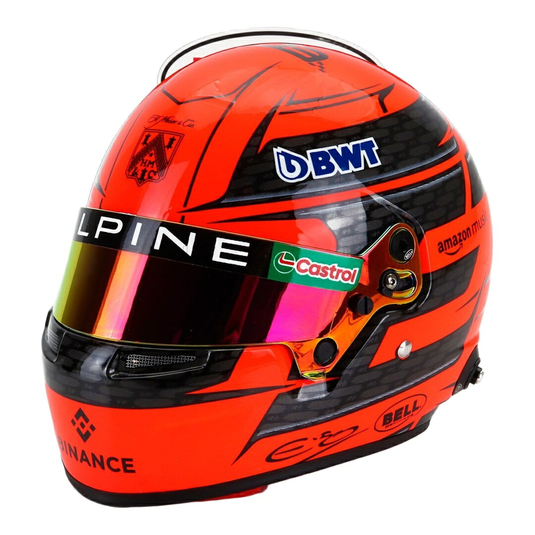 Esteban Ocon エステバンオコン ヘルメット F1 BWT Alpineチーム #31 2024 オレンジ / MINI HELMET 1/2 ミニカー