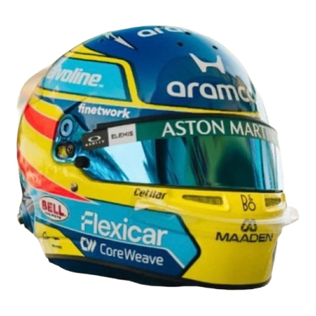 【予約】2026年発売予定 Fernando Alonso フェルナンドアロンソ ヘルメット Aston Martin アストンマーティン #14 2026 イエロー ブルー / MINI HELMET 1/2 ミニカー