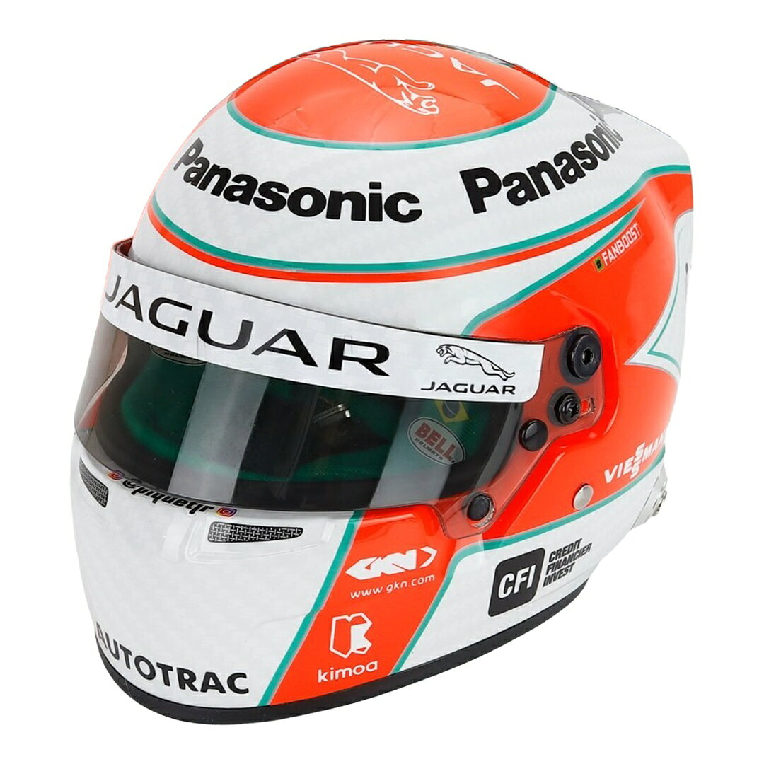 Nelson Piquet Jr. 2019 Formula E Jaguar Racing #3 ヘルメット レッド ホワイト / MINI HELMET 1/2 ミニカー