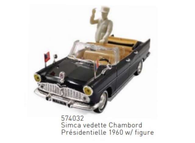 1960 シムカ ヴェデット V8 シャンボール プレジデンシャル フィギュア付き ブラック/ Norev 1/43 ミニカー