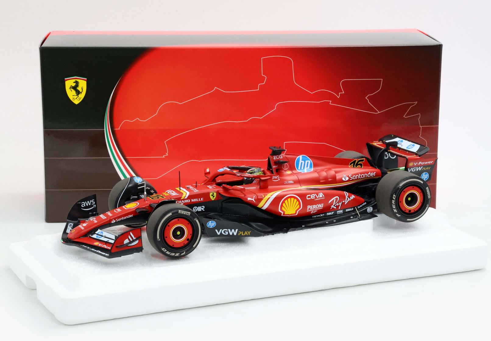 【予約】FERRARIフェラーリ F1 SF24 N 16 WINNER MONZA ITALY GP 2024 C LECLERC RED BLACK / BBR 1/18 ミニカー
