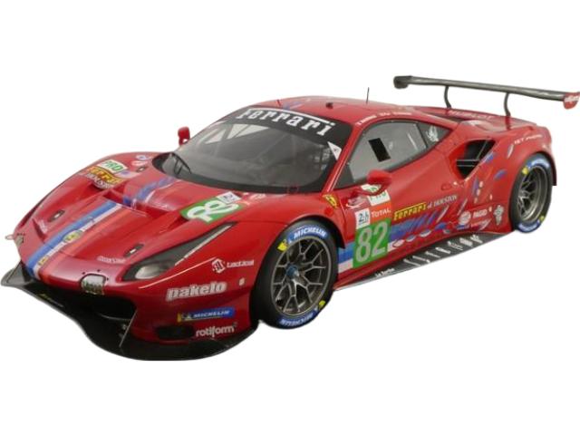 Rakuten - Ferrari 488 GTE Team Risi 2020年 ルマン24時間レース GTE PRO #82 ディスプレイケース付き/ BBR 1/18 ミニカー