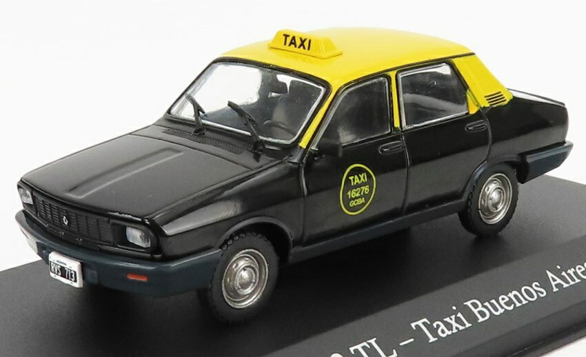 RENAULTルノー R12 TL タクシー GCBA 1994 ブラックイエロー VEH?CULOS-INOLVIDABLES-DE-REPARTO-Y-SERVICIO-ARGENTINA-SALVAT / EDICOLA 1/43 ミニカー