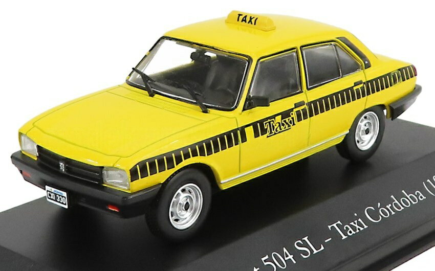 PEUGEOTプジョー 504 SL タクシー コルドバ 1999 イエローブラック VEH?CULOS-INOLVIDABLES-DE-REPARTO-Y-SERVICIO-ARGENTINA-SALVAT / EDICOLA 1/43 ミニカー