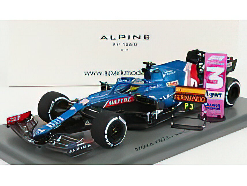 RENAULTルノー F1 A521 RENAULT E-TECH 20B TEAM ALPINE N 14 3rd QATAR GP WITH PIT BOARD 2021 FERNANDO ALONSO - BLUE MET RED WHITE /SPARK 1/43 ミニカー