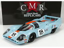 PORSCHE - 917LH 4.9L TEAM JOHN WYER AUTOMOTIVE ENGINEERING LTD. N 18 24h LE MANS 1971 P.RODRIGUEZ - J.OLIVER - LIGHT BLUE ORANGE /CMR 1/12 ミニカー