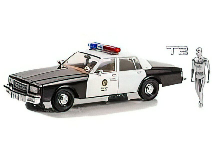 車, ミニカー・トイカー 12CHEVROLET - CAPRICE METROPOLITAN POLICE 1987 - TERMINATOR 2 MOVIE 1991 - THE JUDGMENT DAY - IL GIORNO DEL GIUDIZIO - WITH T-1000 LIQUID METAL ANDROID FIGURE - BLACK WHITE Greenlight 118 