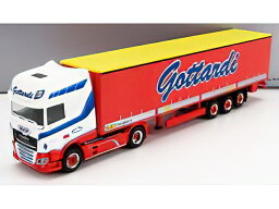 DAF - XF480 TRUCK TELONATO GOTTARDI TRANSPORTS 2017 - WHITE RED トラック/Helpa 1/87 建設機械模型