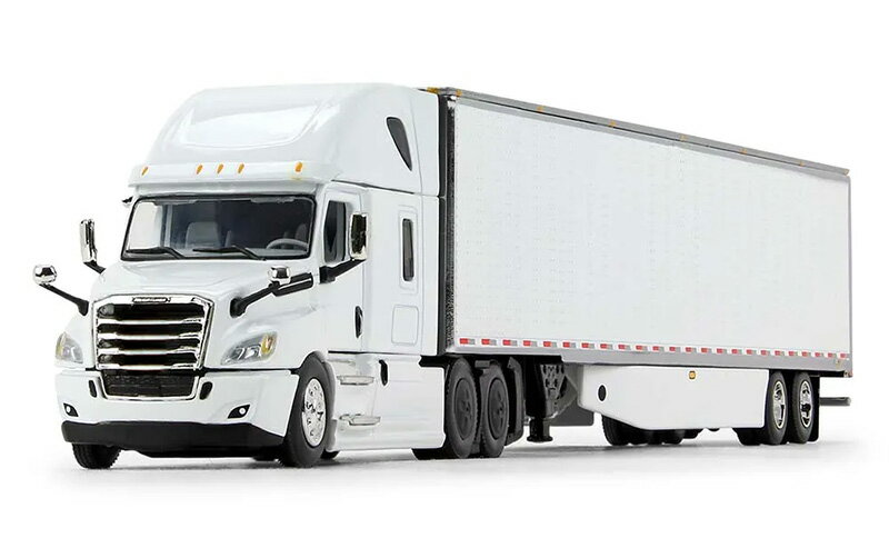 Freightliner 2018 Cascadia & 53ft Utility Trailer with Carrier Reefer ホワイト トレーラー / DCP 1/64 建設機械模型 工事車両