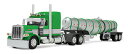 Peterbilt Model 389 & Polar Deep Drop Trailer グリーン/シルバー/ブラック トレーラー / DCP 1/64 建設機械模型 工事車両