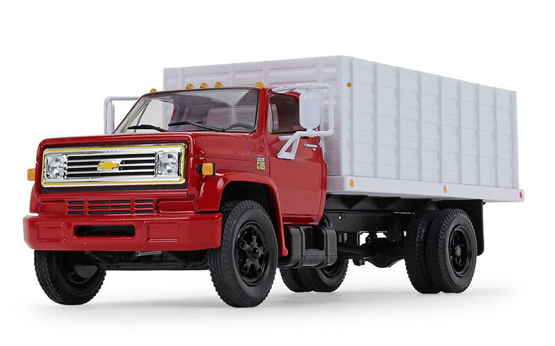 Rakuten - 1970s Chevrolet C65 Grain Truck レッド & ホワイト、トウモロコシ積載 トラック / First Gear 1/34 建設機械模型 工事車両