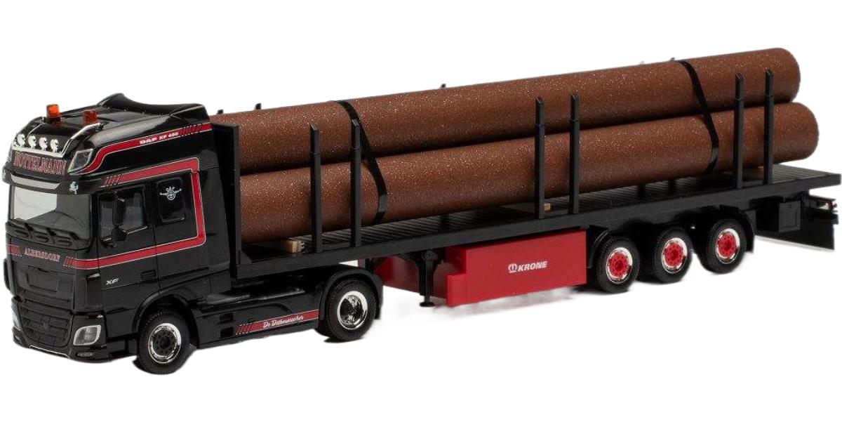 Marten Nottelmann DAF XF SSC フラットベッド トラック / Herpa 1/87 建設機械模型 工事車両