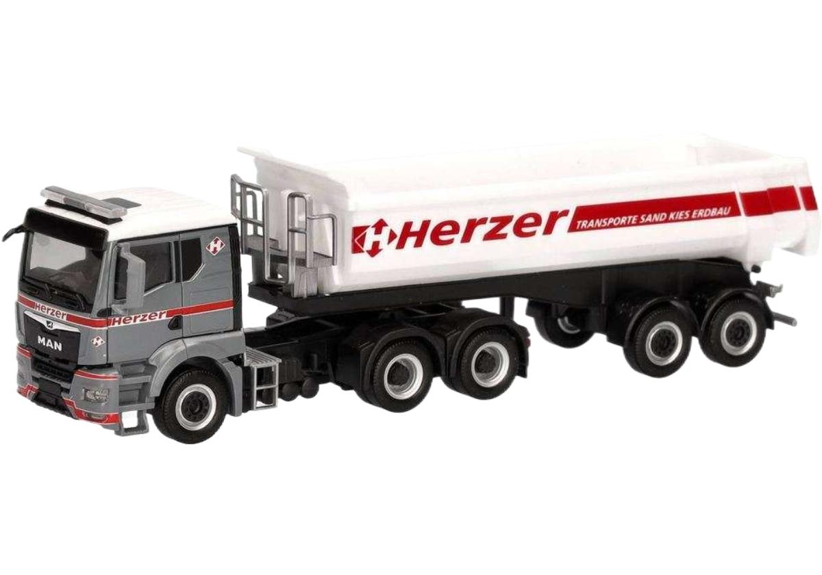 Herzer MAN TGS TN ダンプセミトレーラー 319164 トレーラー / Herpa 1/87 建設機械模型 工事車両