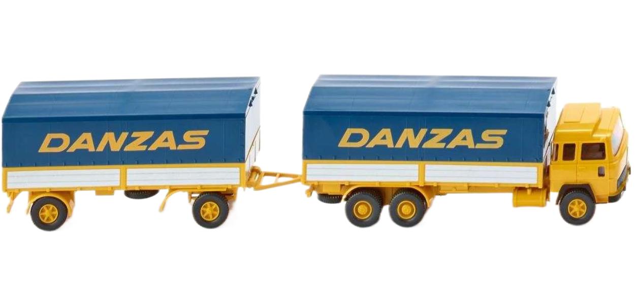 Danzas Magirus 235 D フラットベッドトレーラートラック トレーラー / Wiking 1/87 建設機械模型 工事車両
