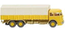 Bussing 12,000 フラットベッドトラック マスタードイエロー トラック / Wiking 1/87 建設機械模型 工事車両