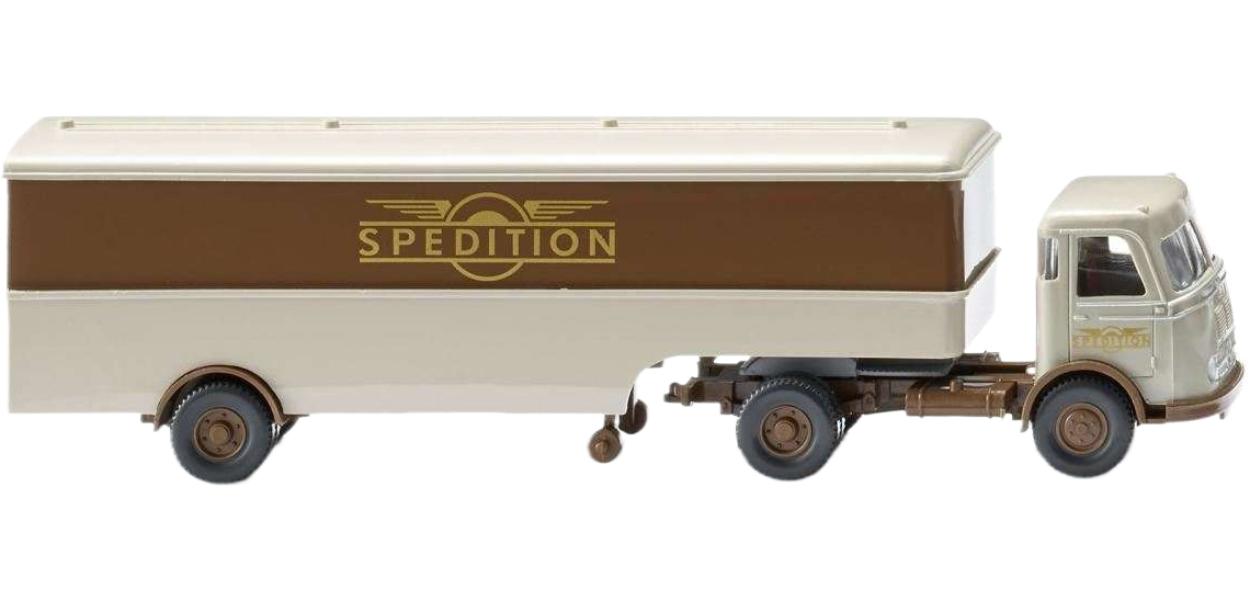Spedition im Flugelrad Mercedes Benz Pullman ボックスセミトレーラー トレーラー / Wiking 1/87 建設機械模型 工事車両