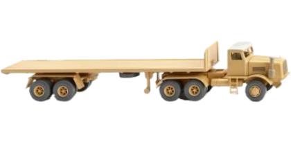 Kaelble フラットベッド連結トラック サンドイエロー トラック / Wiking 1/87 建設機械模型 工事車両