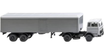 Mercedes Benz 1620 ボックスセミトレーラー シルバーグレー / Wiking 1/87 建設機械模型 工事車両