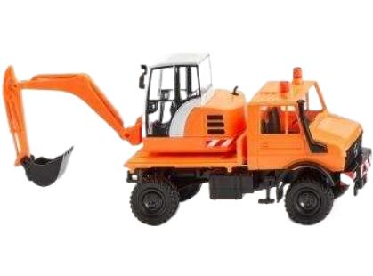 Unimog ショベル付き コミューナルオレンジ 農業機械 / Wiking 1/87 建設機械模型 工事車両