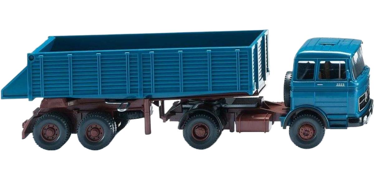 Mercedes Benz リアダンプセミトレーラー アズール トレーラー / Wiking 1/87 建設機械模型 工事車両