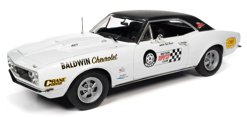 1967 Chevrolet Camaro SS アーミンホワイト Baldwin Motion ミニカー / AMERICAN MUSCLE 1/18