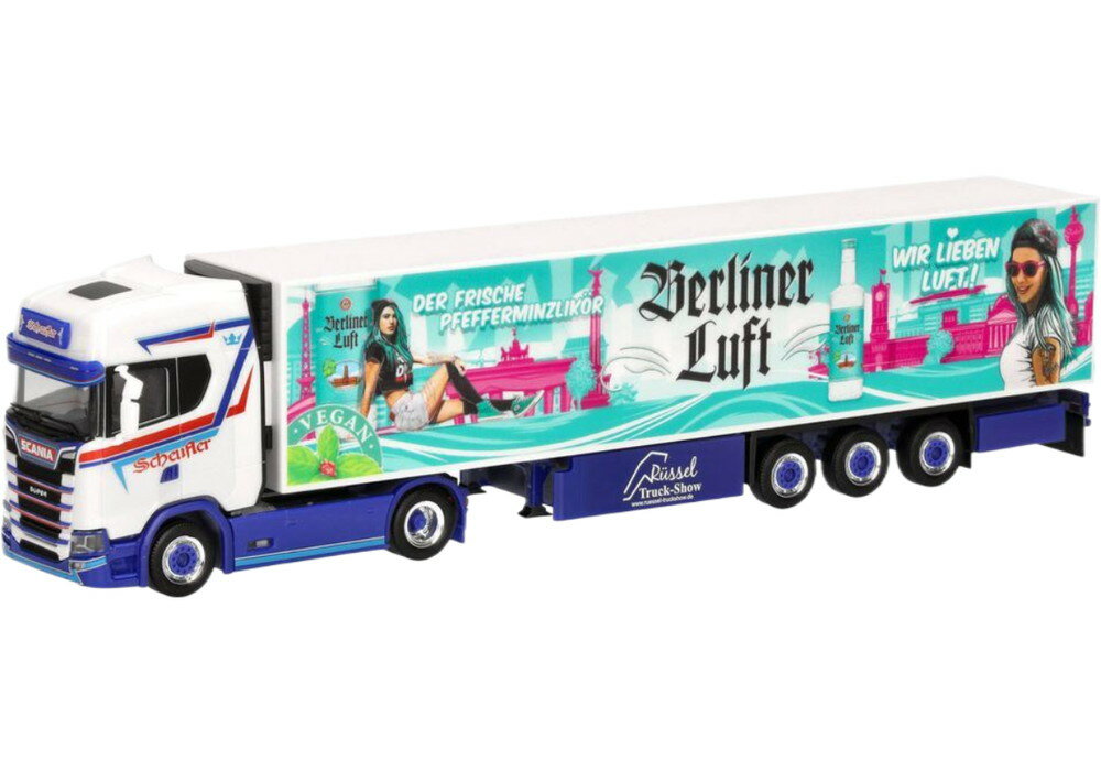 Scheufler Berliner Luft Scania CS20HD リーファートレーラー トレーラー / Herpa 1/87 建設機械模型 工事車両