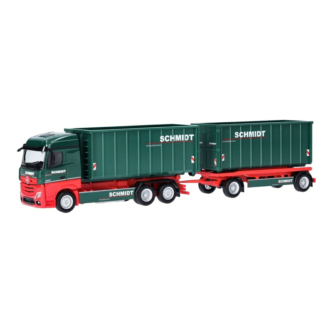 Schmidt Umweltservice メルセデス・ベンツ アクトロス Streamspace コンテナトレーラー / Herpa 1/87 ミニカー トラック模型