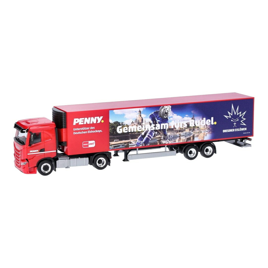 PENNY DEL Dresdner Eisloewen Iveco S-Way 冷凍セミトレーラー / Herpa 1/87 ミニカー トラック模型