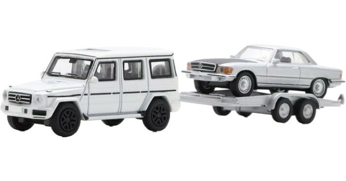 Mercedes Benz GClass �ȥ졼�顼 + Mercedes Benz 450 SLC / Schuco 1/87 ���ߵ����Ϸ� ������ξ