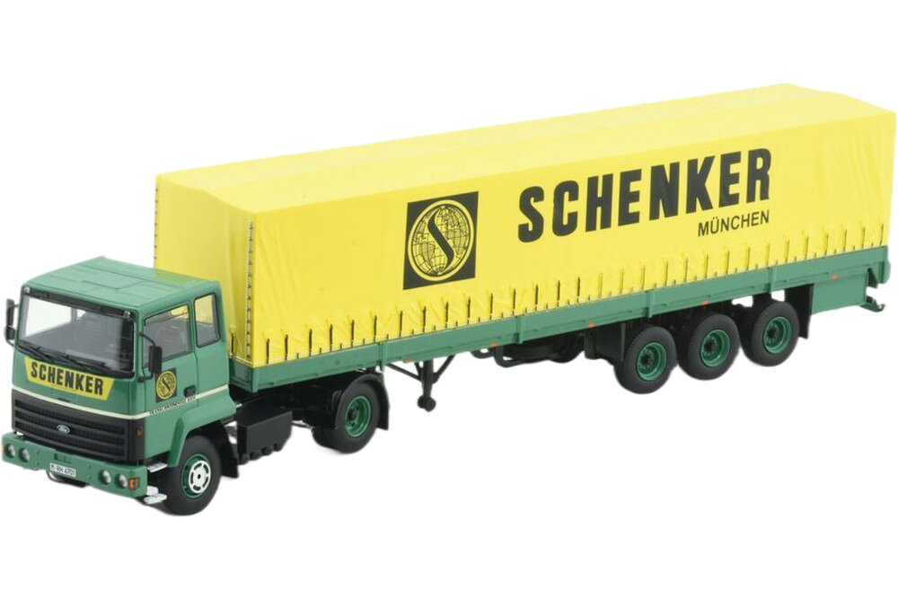 Schenker Ford Transcontinental 4x2 ターポリン セミトレーラー トレーラー / TEKNO 1/50 建設機械模型 工事車両