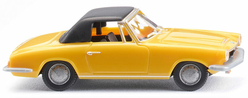 1967-68 BMW 1600 GT コンバーチブル イエロー ブラックトップ ミニカー / WIKING 1/87