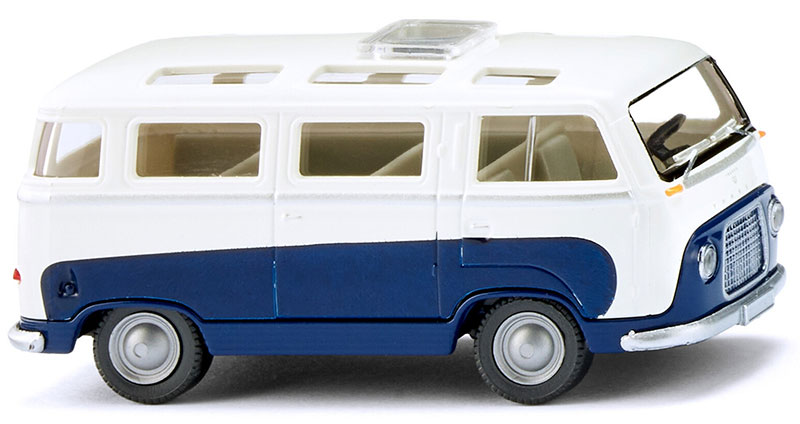 Ford FK 1000 パノラマバス サファイアブルー & ホワイト ミニカー / WIKING 1/87