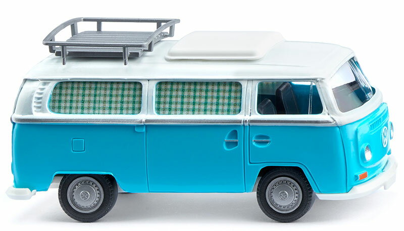 1967-71 Volkswagen T2 キャンピングバス アイスブルー & ホワイト ミニカー / WIKING 1/87